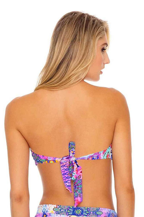 Luli Fama Pink Lagoon Bandeau bikini top